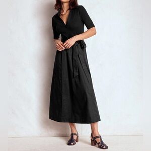 Boden Collar Detail Mix Midi Dress